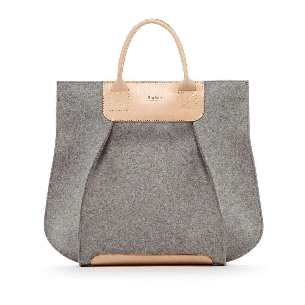 Bolso Belis Tote Gris y piel Beige