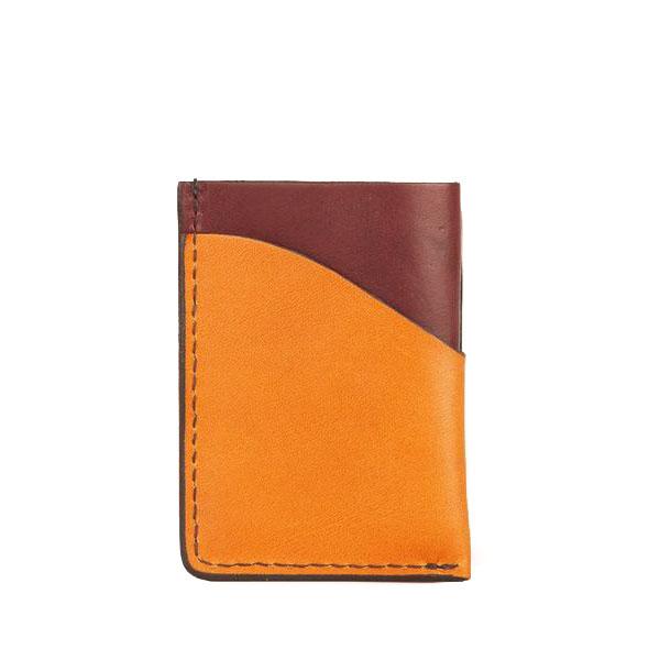 Minimal Card Wallet Cognac & Tan Leather